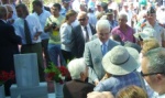 Eroglu speaking to the relatives of the Erenkly heroes